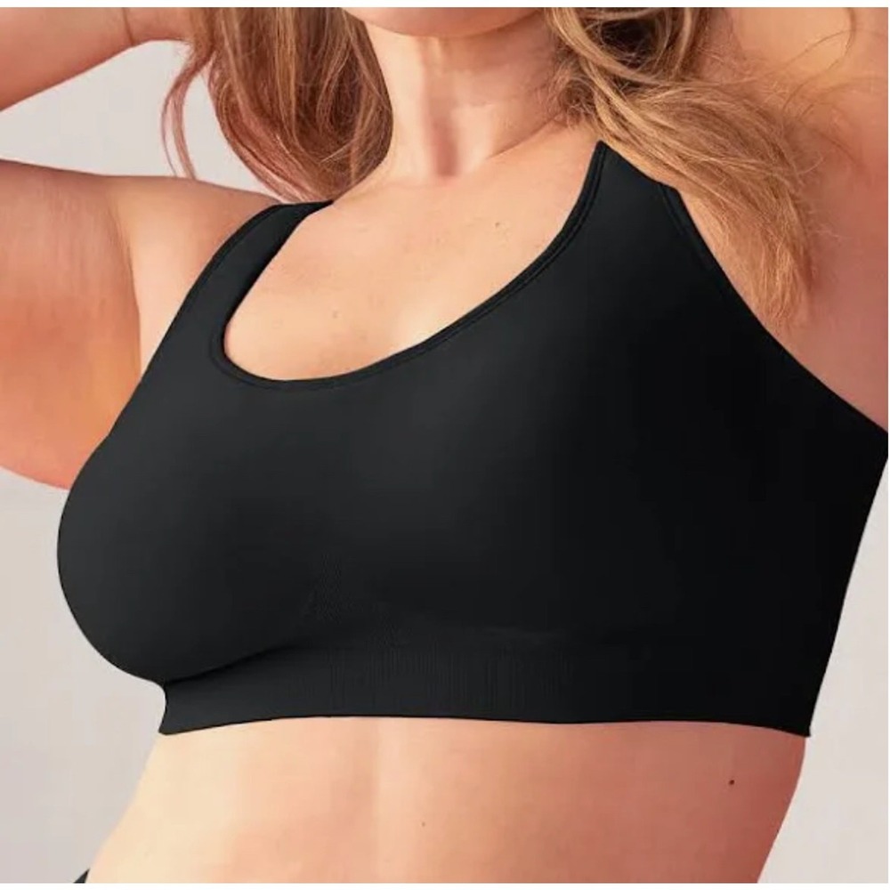 Truekind Everyday Comfort Straps Wireless Shaping Adjustable Black Bra M 3XL New